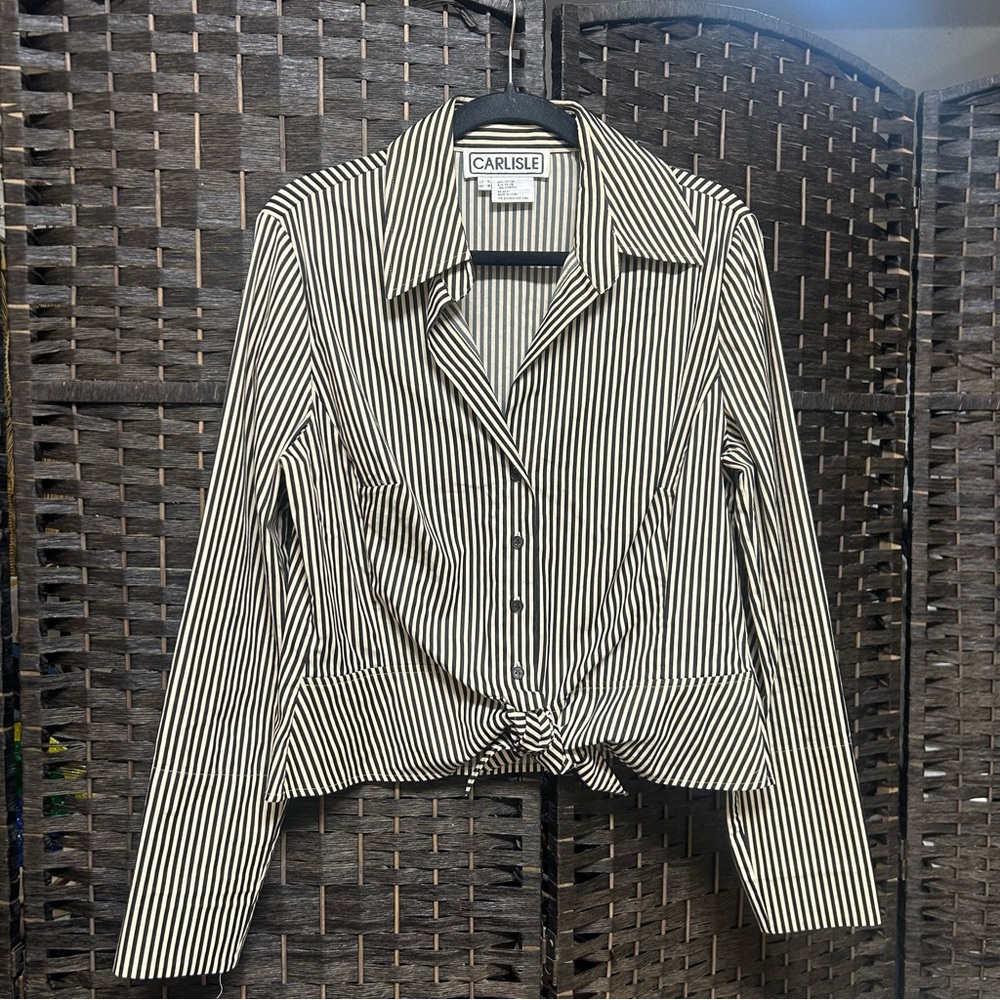 Carlisle vintage shirt pinstripe size medium large ties